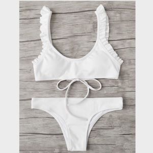 White frill bikini